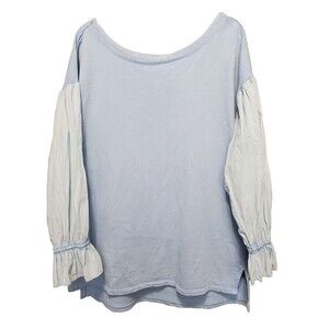 Anthropologie Pilcro Mixed Media Cotton Long Sleeve Pullover Knit Top Sz Medium